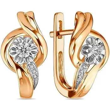

Lucas gold earrings with 8 red gold diamonds