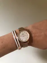 Relojes magnéticos de acero inoxidable para mujer, pulsera clásica de lujo, oro rosa, con correa de malla, 2019