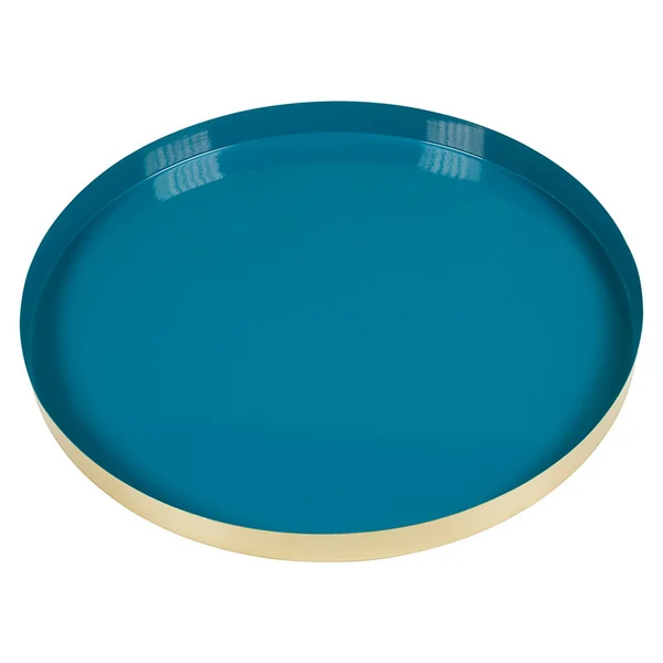Декоративный поднос, латунь, синий(40X40x4 см