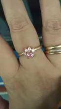 Anillos de Compromiso con diseño de Pata de Gato para mujer, anillos elegantes de circonia cúbica rosa para mujer, joyería de boda para mujer