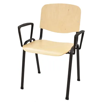 

Chair NICE NEW, black, arms, seat and backrest in lifelike wood
