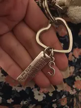 LLavero de A-Z con letras, seguro, te necesito aquí conmigo, joyería grabada, llavero estrella de bicicleta, regalo para el Día del Padre