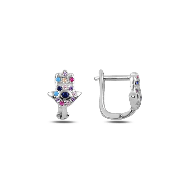 

Silver 925 Sterling Zircon Cubic Zirconia Fatma Master Hand J Children 'S Tag