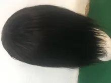 Pelucas de cabello humano liso con flequillo, hechas a máquina, pelo humano peruano Natural 130% Remy