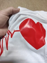 Ropa a juego para madre e hija, Camiseta con estampado divertido de amor rojo para madres y tops para hijas