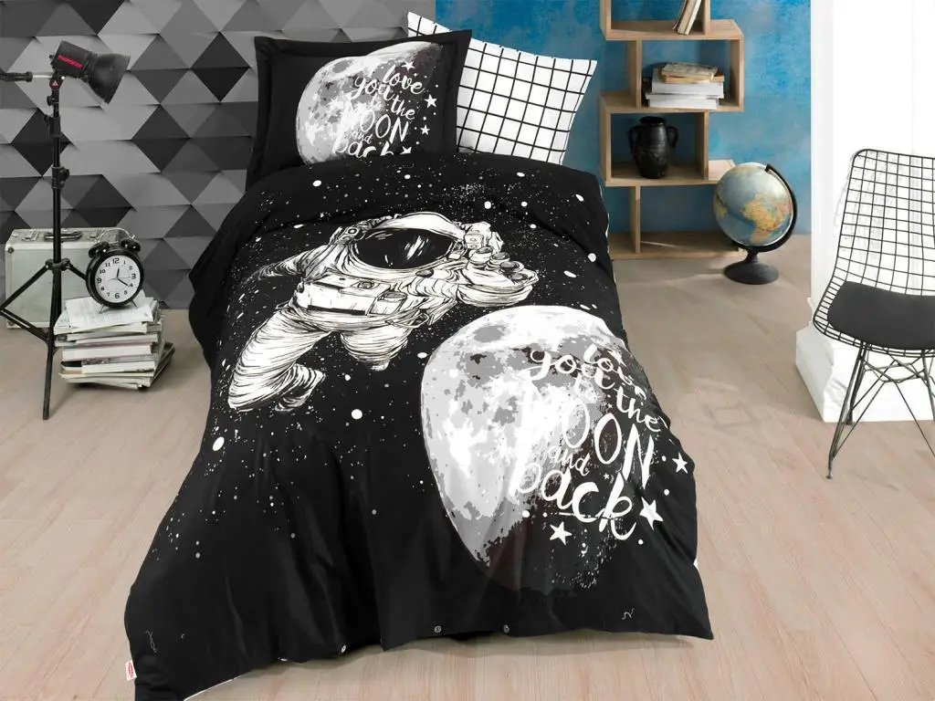 

YOUR WONDERFUL COVER Galaxy Single Duvet Cover Set Black