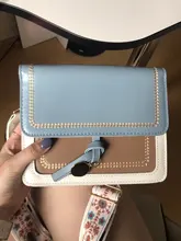 Bolso cruzado de cuero de color de contraste para mujer, bandolera de hombro sencilla de viaje, a la moda, 2020