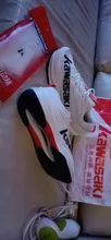 Kawasaki-zapatos de bádminton profesionales para hombre y mujer, zapatillas deportivas transpirables antideslizantes, K-169D, con regalo gratis, 2021