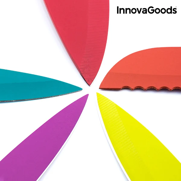 InnovaGoods Swiss · Q модный набор ножей и ножниц с керамическим покрытием(6 шт