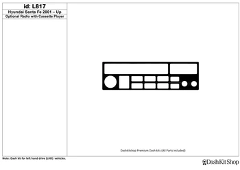 

Interior trim for Hyundai Santa Fe 2001-UP. Set L817.
