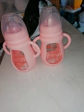 Baby Bottle Baby-Milk-Feeder-Set Glass Silicone Cute 