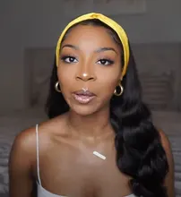 Headband Wig Human-Hair Body-Wave Full-Machine High-Density Women for Designer