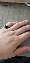 Anillo de titanio inoxidable para hombre y mujer, 8mm de ancho, negro, alta calidad, joyería de boda