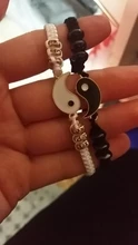 Colgante de aleación Yin y Yang Tai Chi Retro Para hombre y mujer, pulsera de cuero tejida de dos piezas en blanco y negro, regalo para parejas