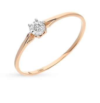 

Gold ring with diamonds sunlight sample 585