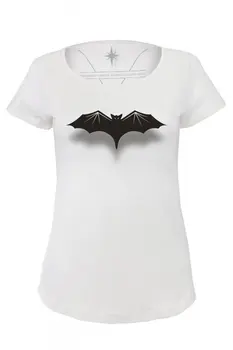 

Angemiel Wear Shaded Bat Cotton White Women 'S T-Shirt