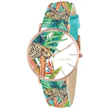 

CLUELESS - BCL10032-058 Clock/white leopard RG turquoise leather womens