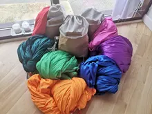 Elástico 5 metros 2017 hamaca aérea para Yoga de vuelo y balanceo último multifunción Anti-gravedad cinturón de Yoga para entrenamiento de yoga Yoga cinturón