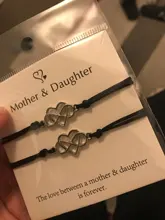 Pulseras de corazón infinito para madre e hija, pulsera de cuerda ajustable, joyería de moda para mujer y niña, envío directo