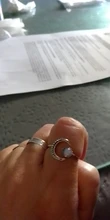 Anillo ajustable abierto de piedra lunar para mujer, de Color plata sortija de compromiso, Circonia cúbica, zirconia, circonita, zirconita, Estilo Vintage