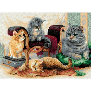 

1327 set for embroidery Riolis 'cat family ', 40*30 cm