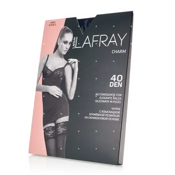 

Women's stockings la fray charm with a lace rubber band on a silicone base 40den Nero 3 size
