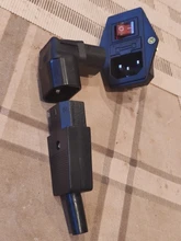 IEC320 C14 eléctrico CA zócalo 3 pin rojo LED 250V interruptor basculante 10A fusible mujer entrada macho conector de clavija 2 enchufe con pines de montaje