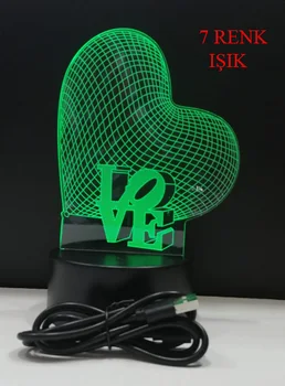 

3D Luminous Love Printed Heart Night light