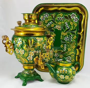 

Samovar electric, lily of the valley, stomach shape, 3 liters