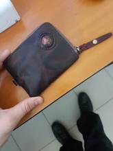 Monedero Vintage para hombre, Mini Cartera Original de cuero, bolsa de almacenamiento portátil para llaves, Tarjetero con cremallera