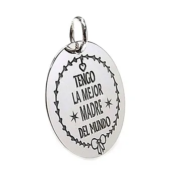 

Pendant 925 Sterling silver m sheet oval message mother tie [AB5381GR] -Customizable-RECORDING INCLUDED IN THE PRICE