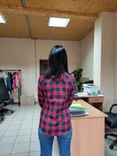 Plaid Shirt Outerwear Top Cotton Blouse Long-Sleeve Slim Female Autumn Winter And