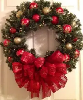 

Ebruli Decorative Christmas Door Wreath Red Great Kurdale Garland Home Door Wall Decor Prop Wedding Party Decoration