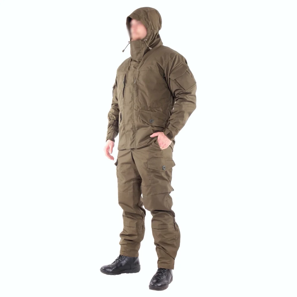 Костюм KE Tactical Горка-5 со съемной флисовой жилеткой рип-стоп с налокотниками и наколенниками олива табак