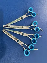 Ring Clipper Hair-Shears Pet-Scissor-Ring Dog for Matte-Color 10pcs Pet-Curved-Blade