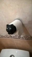 Towel-Rack Toilet-Paper-Holder Tissue-Hanger Adhesive Wall Bathroom Kitchen Cat Creative