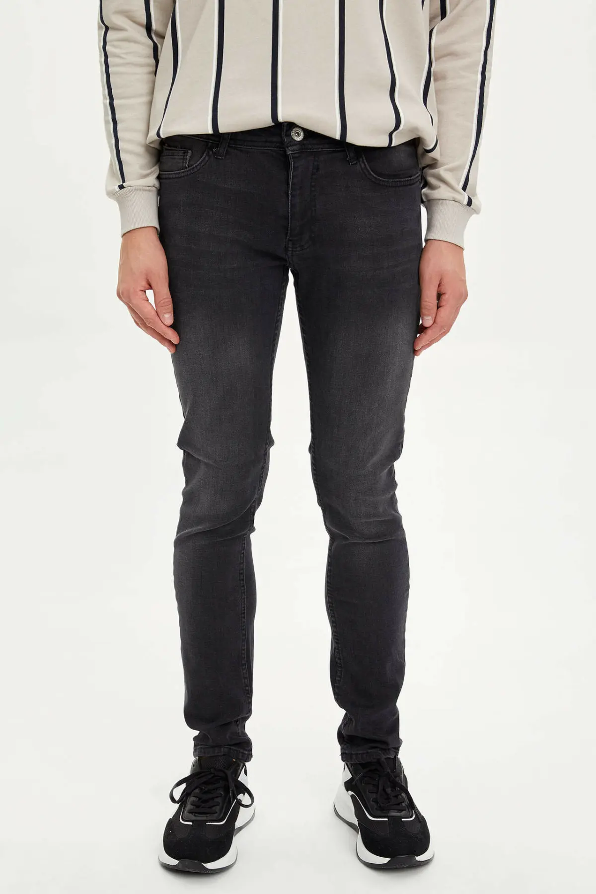 Дефакто мужские модные джинсовые брюки средняя талия эластичные черные джинсовые брюки мужские повседневные свободные высококачественные брюки для мужчин-M3995AZ19WN