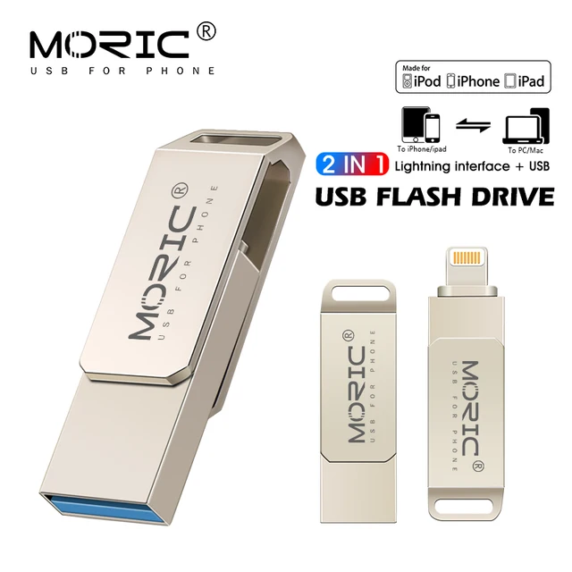 Metal USB Flash Drive 128gb cle usb OTG Pen Drive 32gb 64gb Usb2.0 Flash Disk for iPhone X/8 Plus/8/7 Plus USB Memory Stick 3