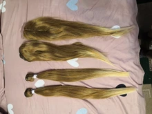 FASHION IDOL-mechones de pelo liso Yaki, 18-22 pulgadas, 6 pulgadas, frontal de encaje con cierre, tejido, ombré, marrón, dorado, extensión de cabello