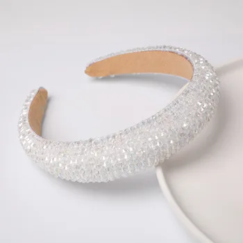 

european and american transparent crystal baroque headband wide fashion hair accessories