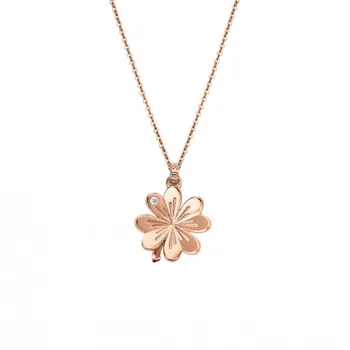 

Lotus necklace Silver Silver rose gold Clover and cubic zirconia LP1994-1/2