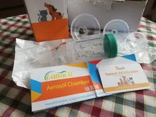 Espaciador de inhalador para mascotas, mascarilla de silicona para Top de gato