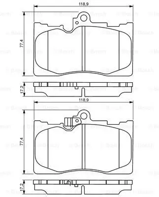 Колодки тормозные LEXUS GS 300/450h/460 05- передние BOSCH 0 986