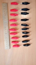 20 Pcs 28MM Black Red Soft Plastic Coated Testing Probe Mini Alligator Test Clips
