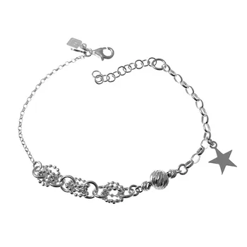 

Law silver bracelet chain 925m 16.5cm. Different shapes reason ball rings ball star