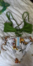 Swimsuit Women Bikini-Sets Bathing-Suits Lemon CUPSHE Lace-Up Print Two-Pieces Sexy Yellow