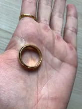 Anillo de acero inoxidable de 6mm para hombre y mujer, sortijas de dedo Color oro, joyería de boda, regalo