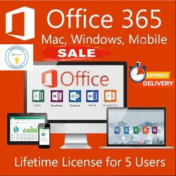 

Microsoft Office 365 Pro Plus account lifetime use All Languages key works on 5 pc devices license