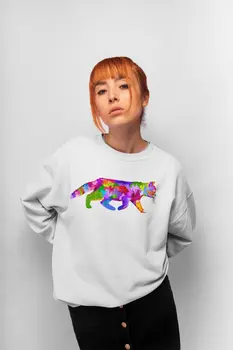 

Angemiel Wear Colorful the Cat that Walks Women Sweatshirts