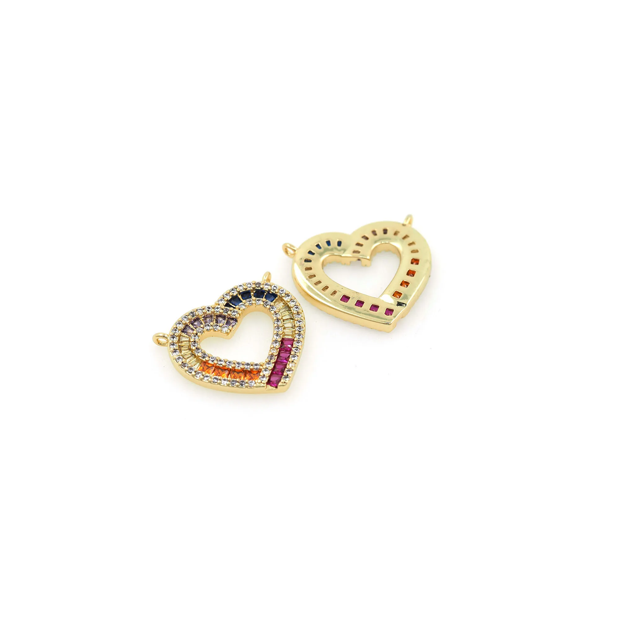 Cubic Zirconia Hollow Heart Connector for DIY Bracelet Necklace Jewelry Making Supplies Accessories Love Jewelry